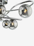 Dar Lighting Lysandra semi-flush light chrome smoked glass, imported from the UK