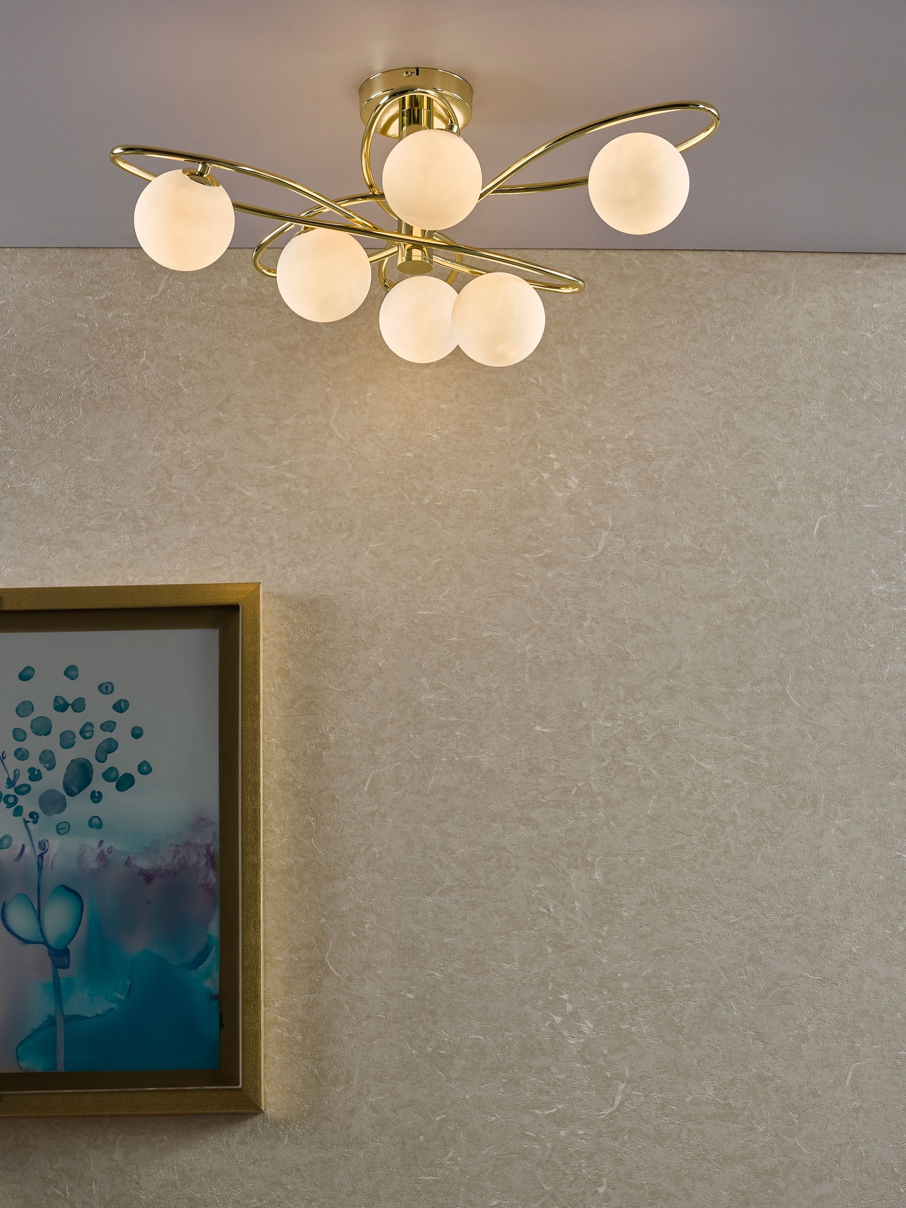 Dar Lighting Lysandra Chrome 6 Light Semi-Flush Ceiling Light