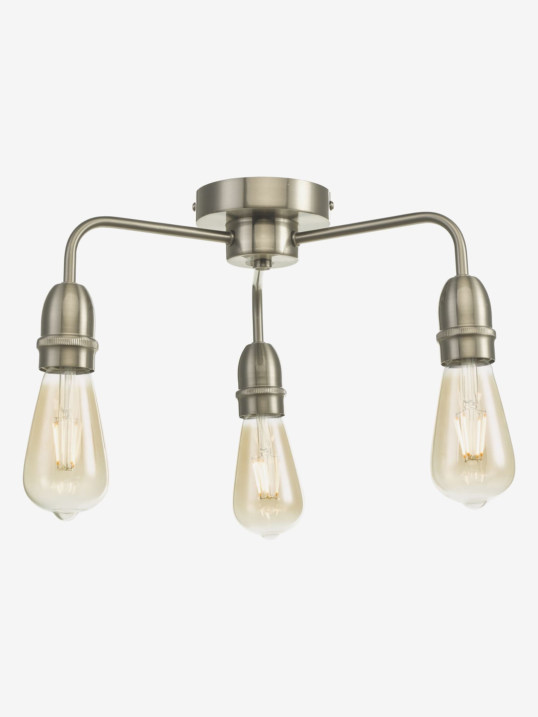 Dar Lighting Black Kiefer 3 Light Flush Ceiling Light