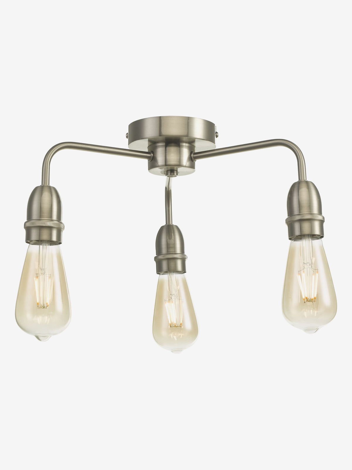 Dar Lighting Black Kiefer 3 Light Flush Ceiling Light