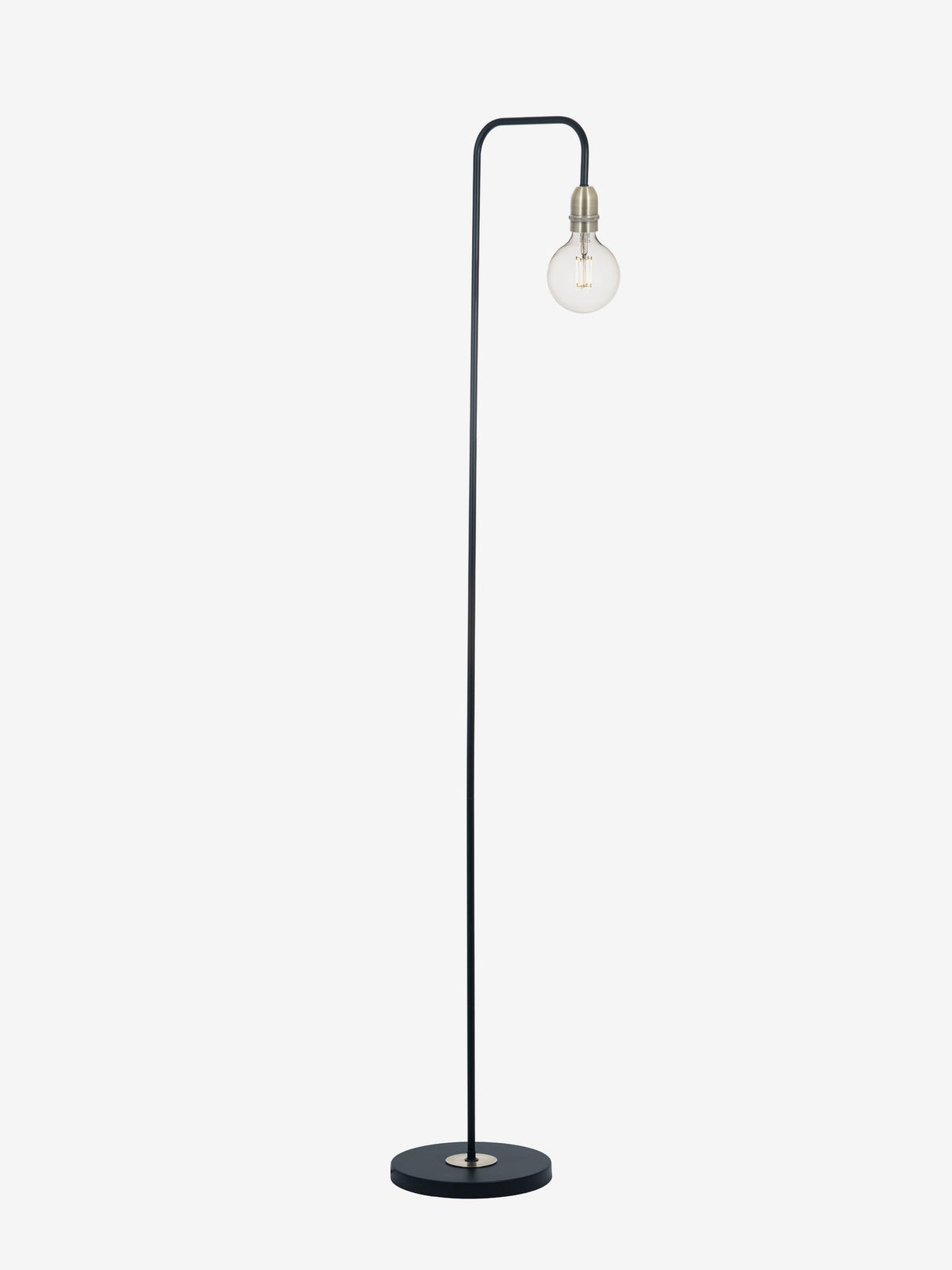 Dar Lighting Kiefer floor lamp in black with antique brass (British brand)