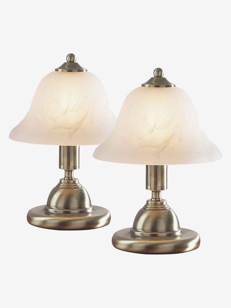 Dar Lighting brass Gloucester touch table lamp, imported from the UK