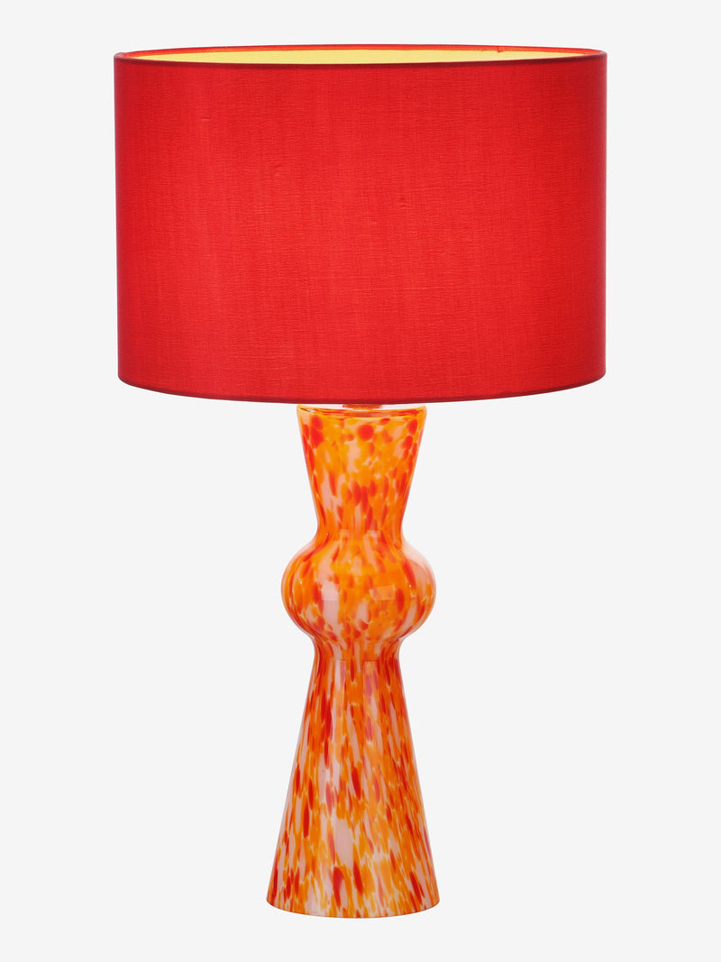 Dar Lighting Rheneas table lamp red confetti glass (British brand)