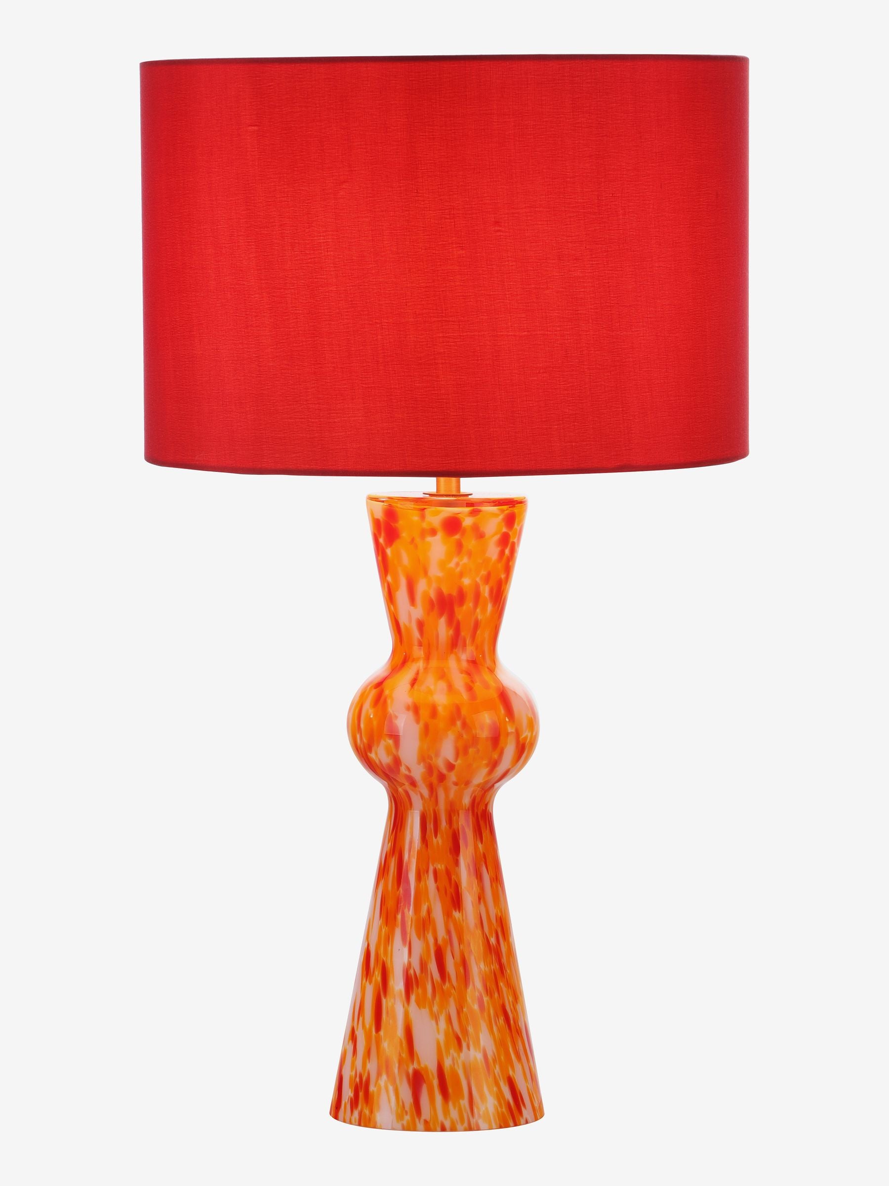 Dar Lighting Rheneas table lamp red confetti glass (British brand)