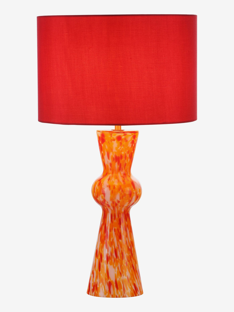 Dar Lighting Rheneas table lamp red confetti glass (British brand)