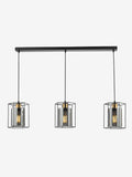 Dar Lighting Black Tatum 3 light bar pendant, imported from the UK