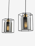 Dar Lighting Black Tatum 3 light bar pendant, imported from the UK