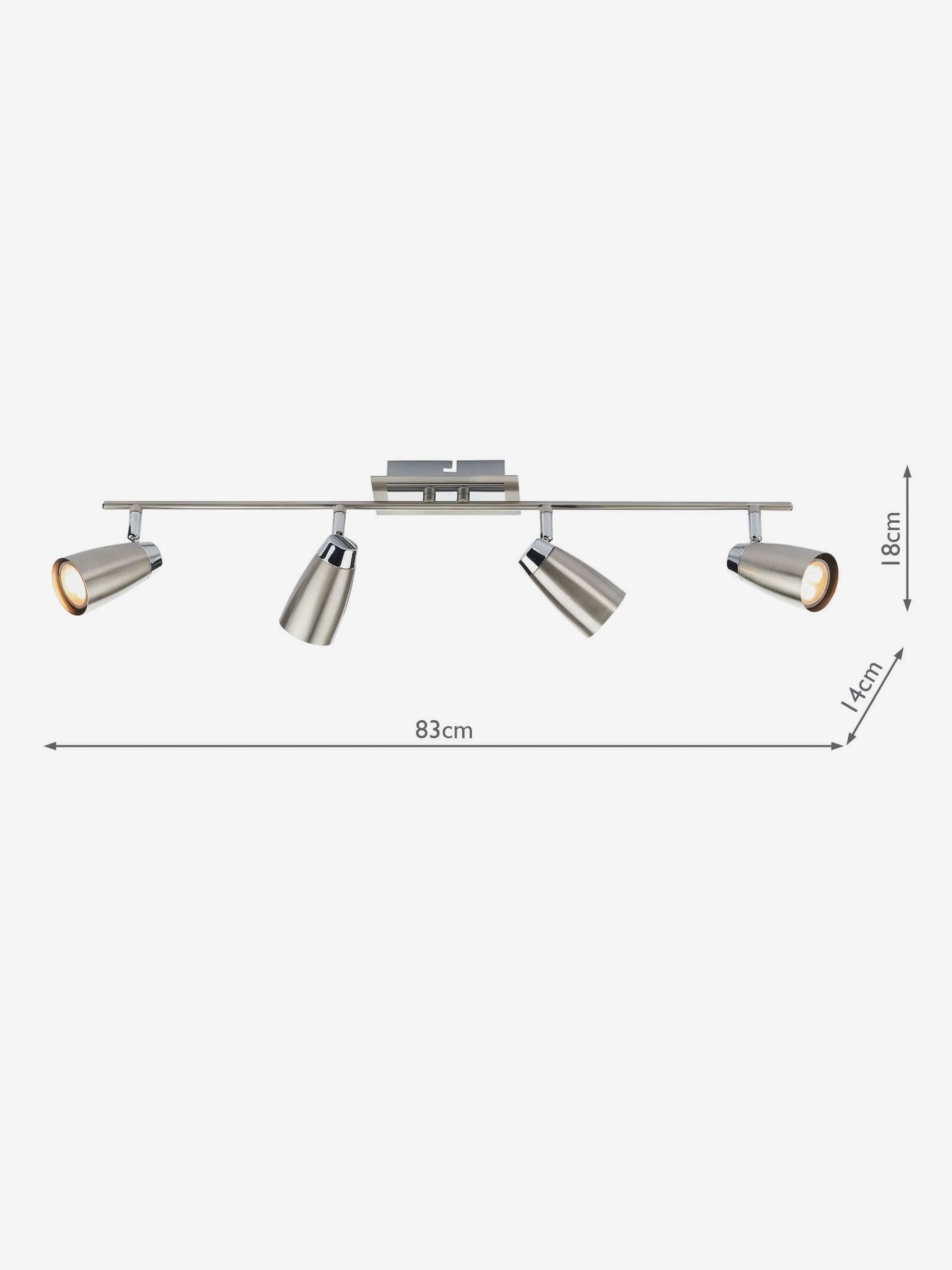 Dar Lighting Chrome Loft 4 light bar spotlight ceiling light, imported from the UK