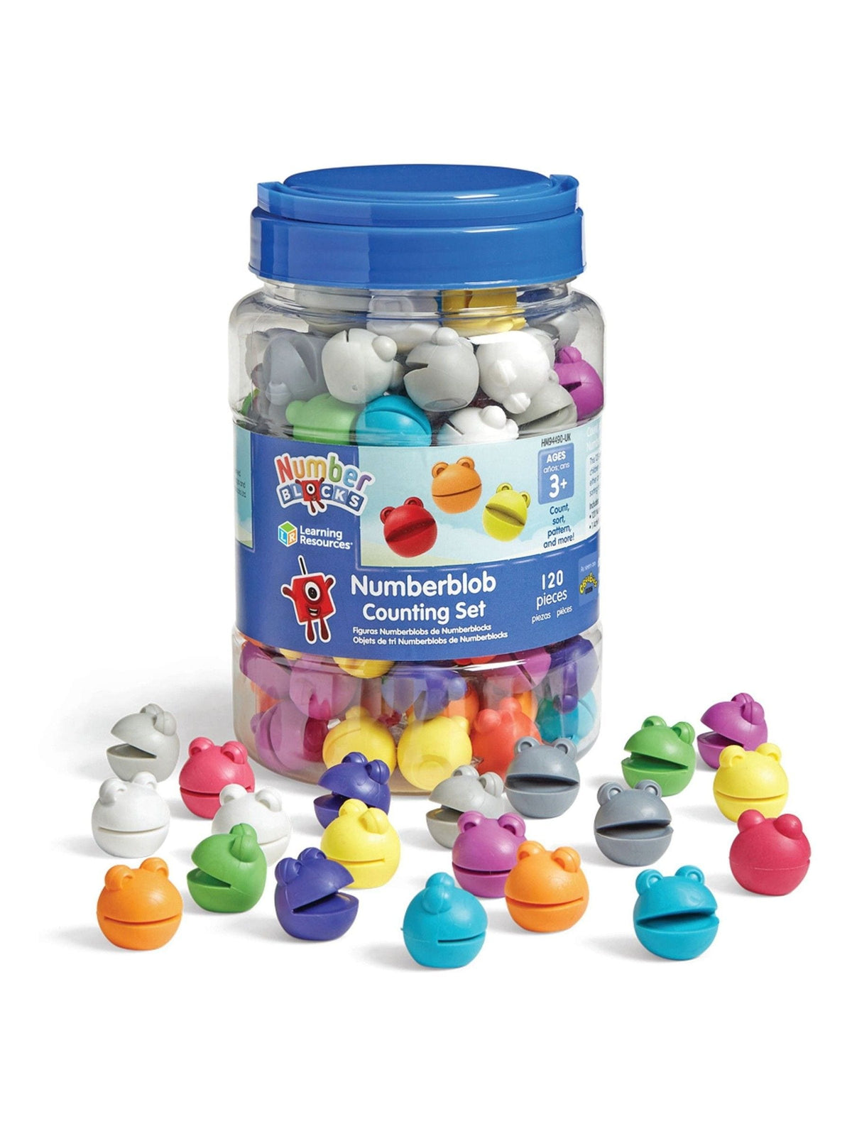 Learning Resources Numberblocks Numberblob Counters 120 pieces storage tub, imported from the UK