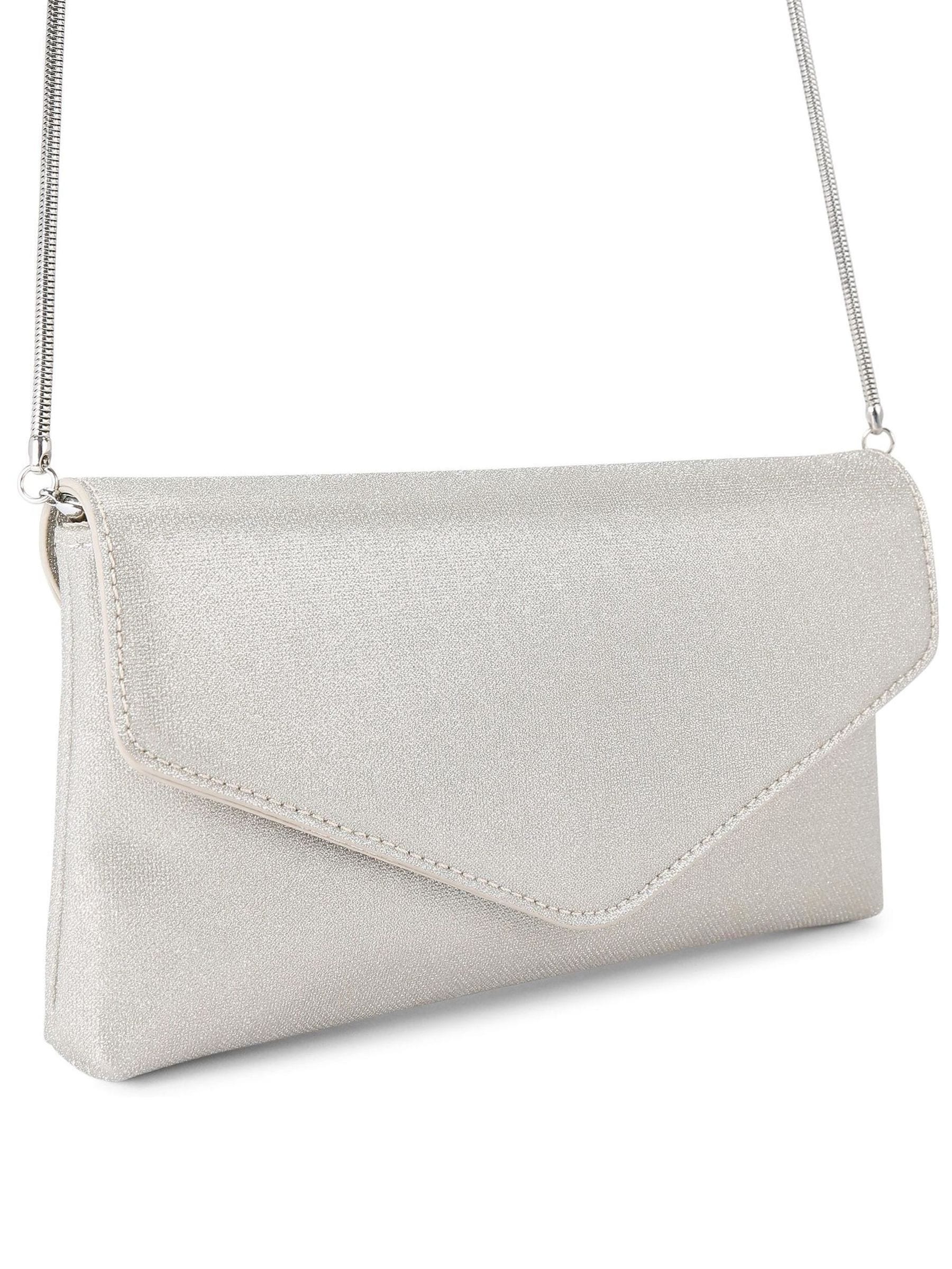 KG Kurt Geiger silver envelope clutch bag imported from the UK