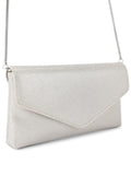 KG Kurt Geiger silver envelope clutch bag imported from the UK
