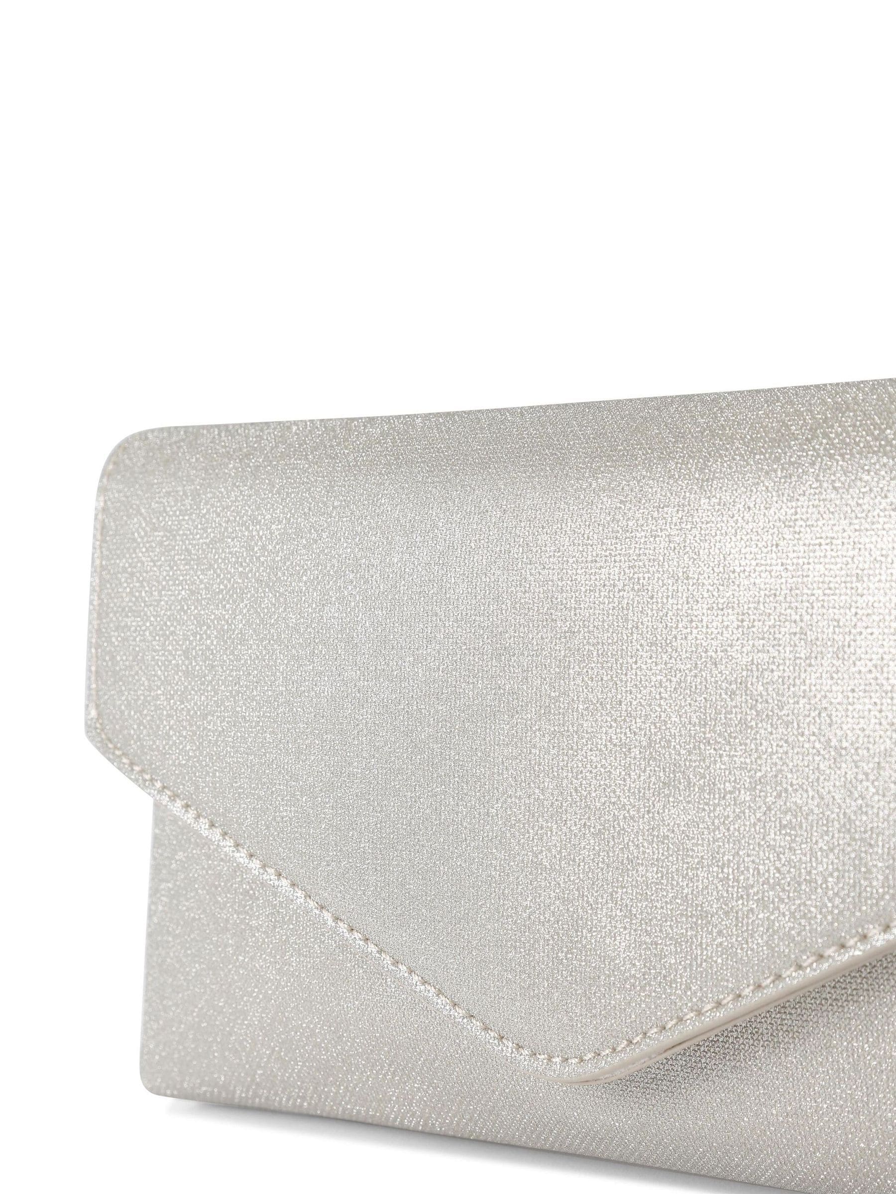 KG Kurt Geiger silver envelope clutch bag imported from the UK