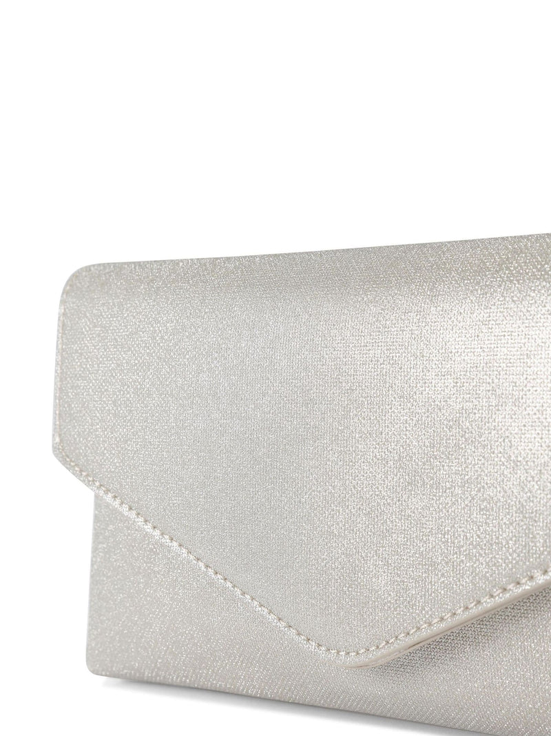 KG Kurt Geiger silver envelope clutch bag imported from the UK