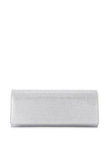 KG Kurt Geiger Baily silver microsuede clutch bag, UK version