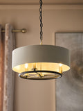 Hudson 3 light chandelier with black and brass accents (British brand)