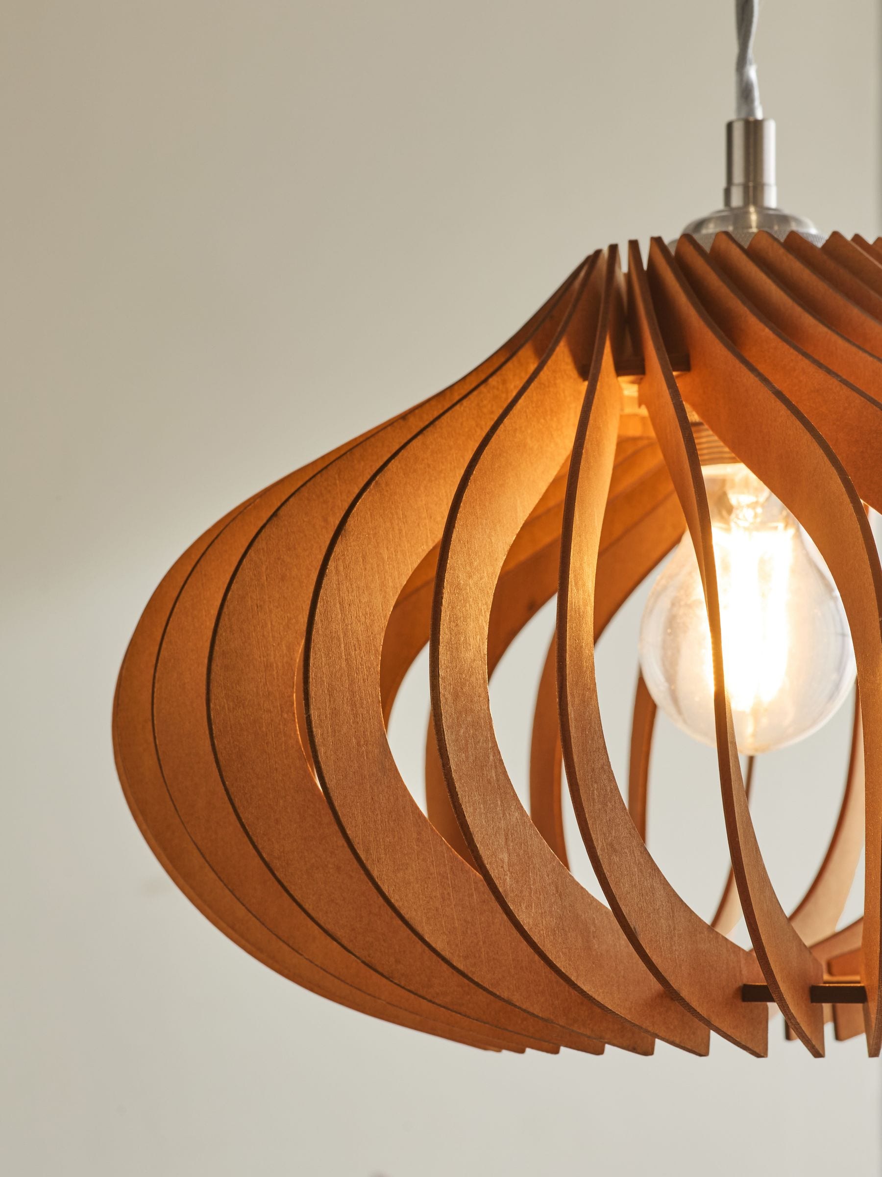 Anders dark twist ceiling light shade wood (British brand)