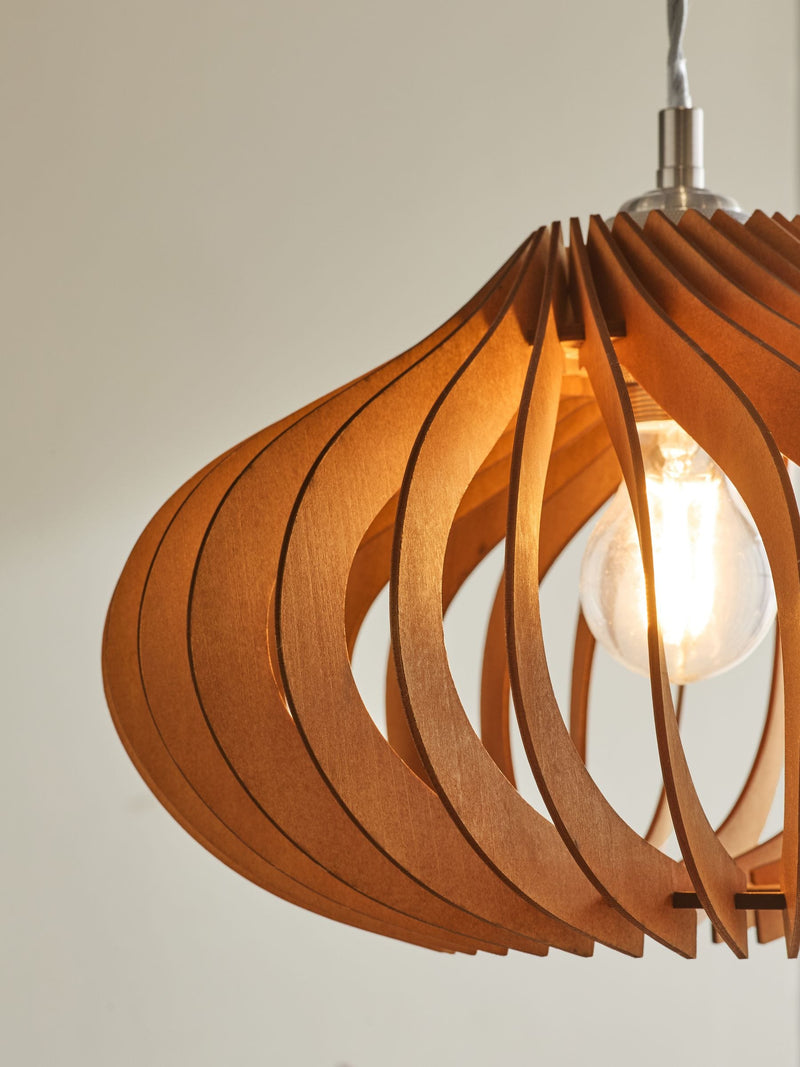 Anders dark twist ceiling light shade wood (British brand)
