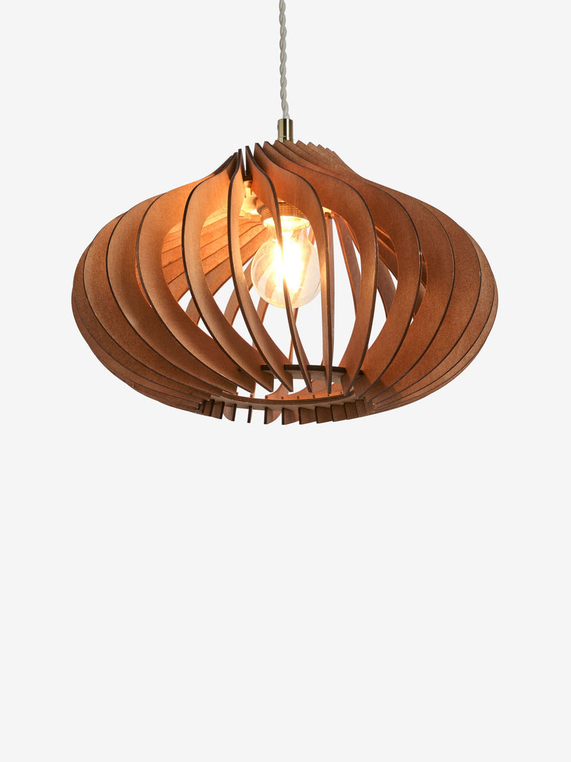 Anders dark twist ceiling light shade wood (British brand)