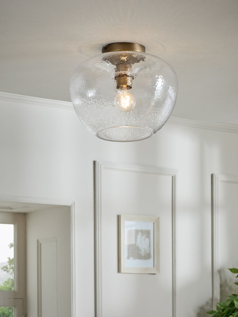Brass Chester 3 Light Flush Fitting Ceiling Light