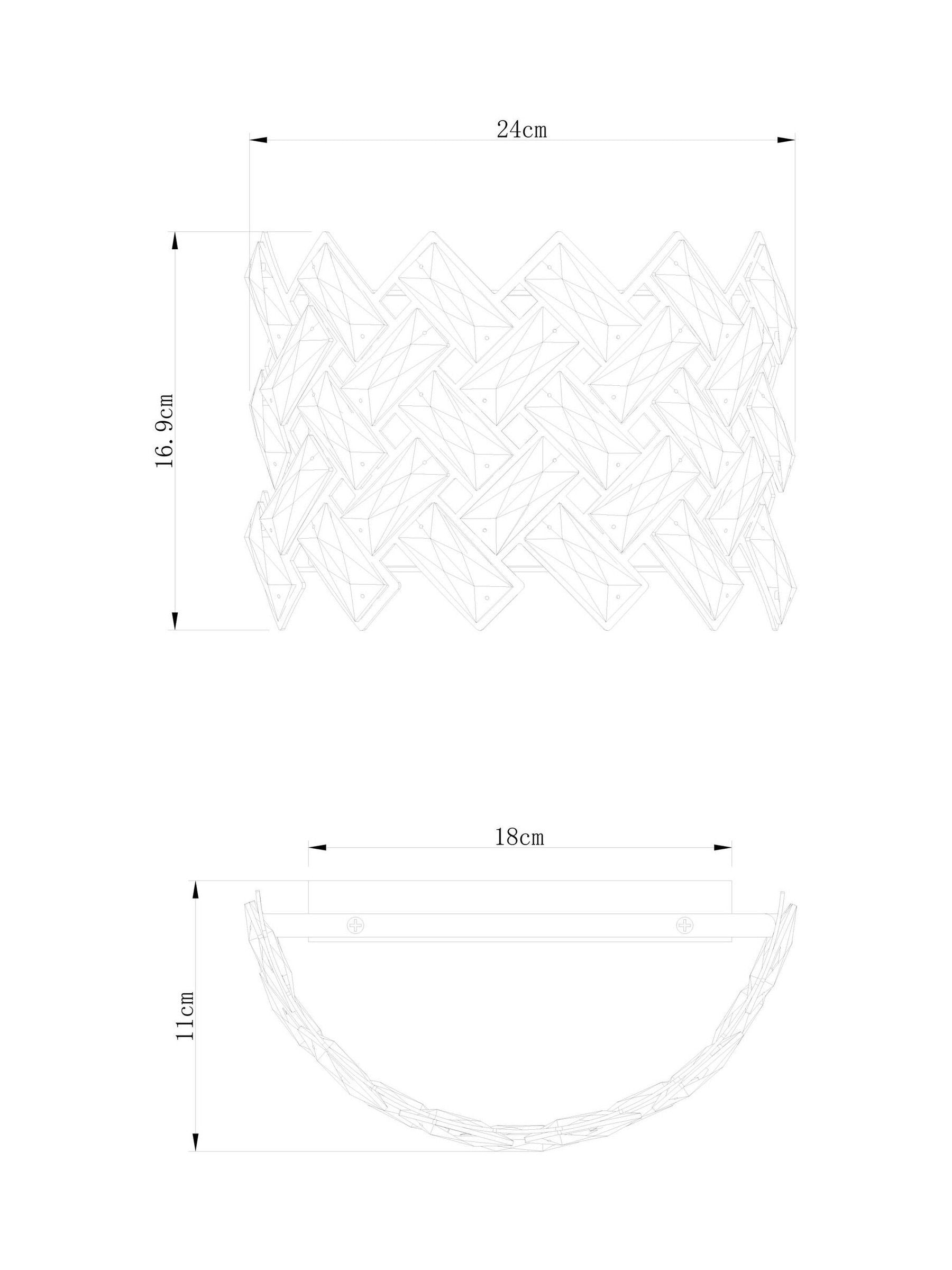Chrome Wentworth wall light with glass crystals, UK version