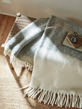 Laura Ashley Natural Bronwen Block Colour Brushed Throw Blanket 130 x 170cm