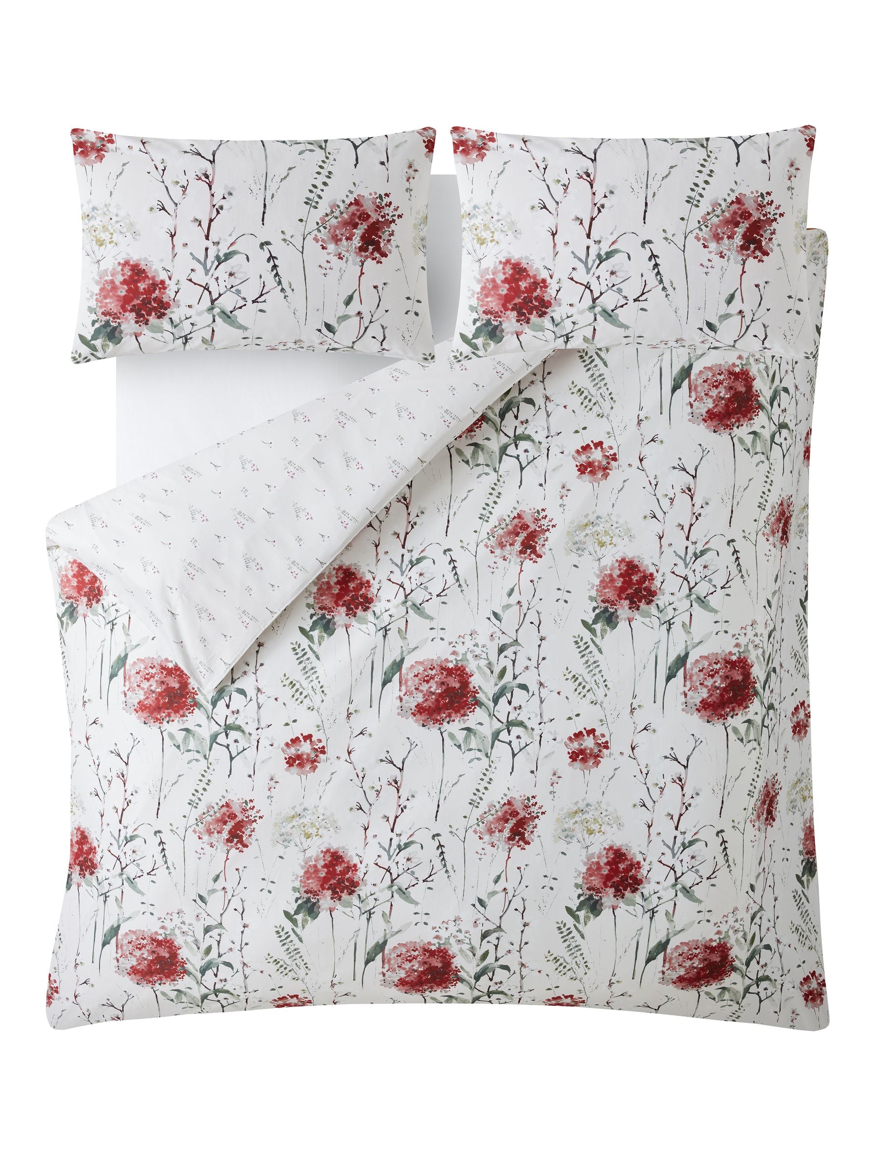 Laura Ashley Pallington Bloom duvet cover set in Red Ruby cotton sateen, UK version