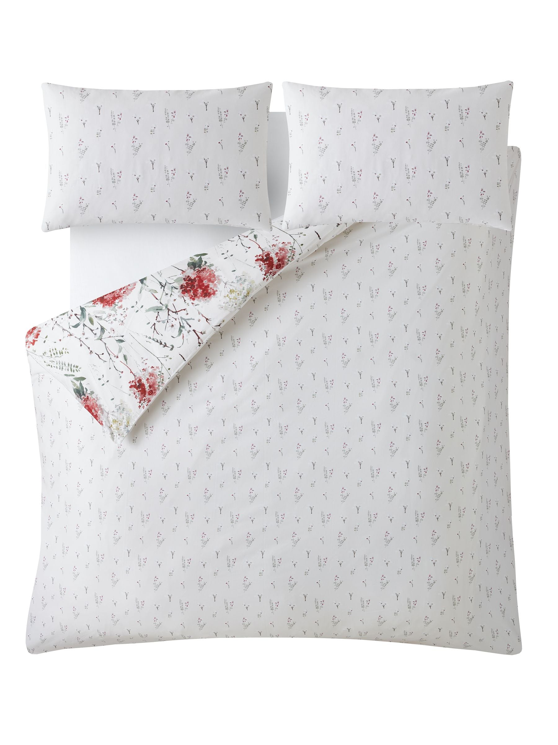 Laura Ashley Pallington Bloom duvet cover set in Red Ruby cotton sateen, UK version