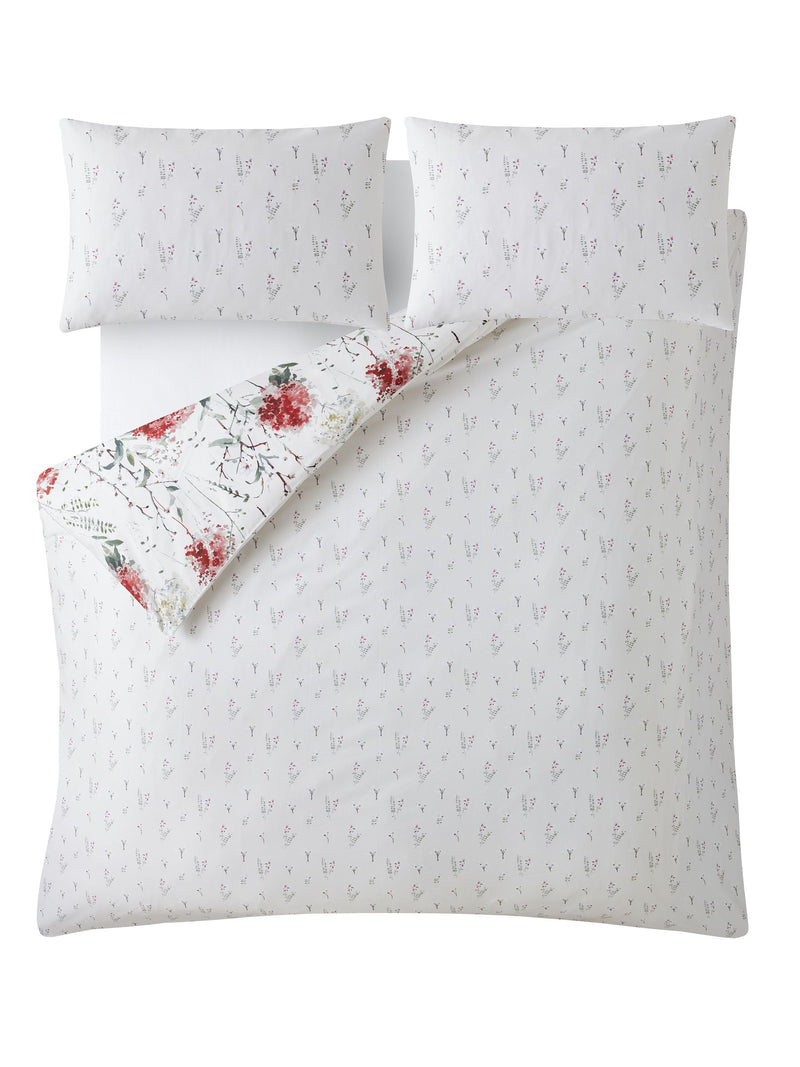 Laura Ashley Pallington Bloom duvet cover set in Red Ruby cotton sateen, UK version