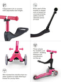 Micro Scooters pink mini ride-on scooter 3-in-1 - British product