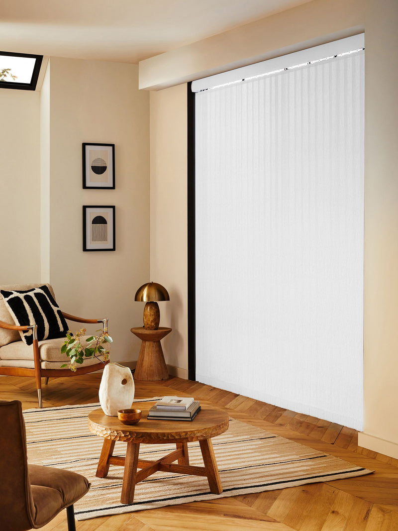Sether white blackout vertical blinds made to measure, UK version