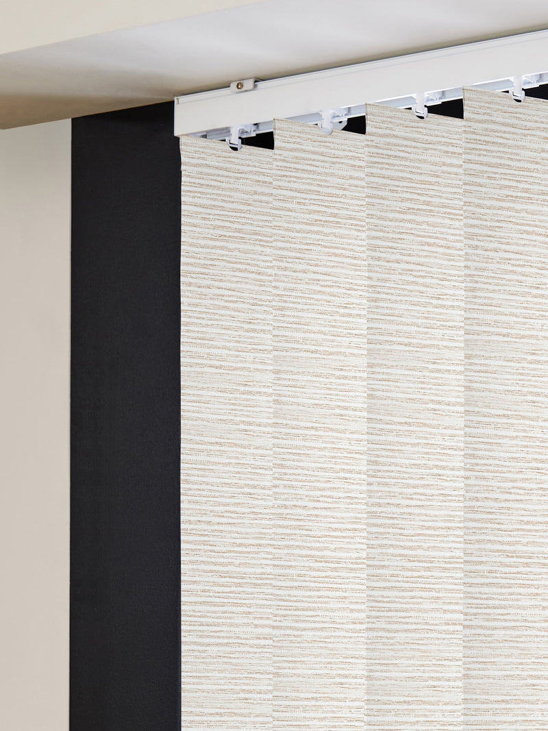 Sether cream blackout vertical blind, made to measure, imported from the UK
