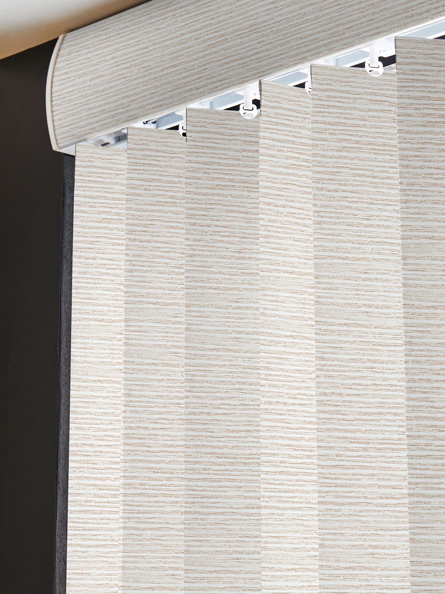 Sether cream blackout vertical blind, made to measure, imported from the UK