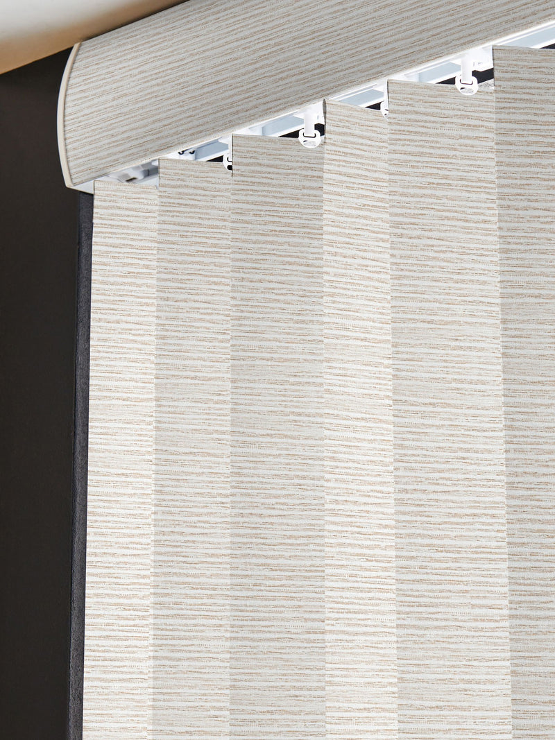 Sether cream blackout vertical blind, made to measure, imported from the UK