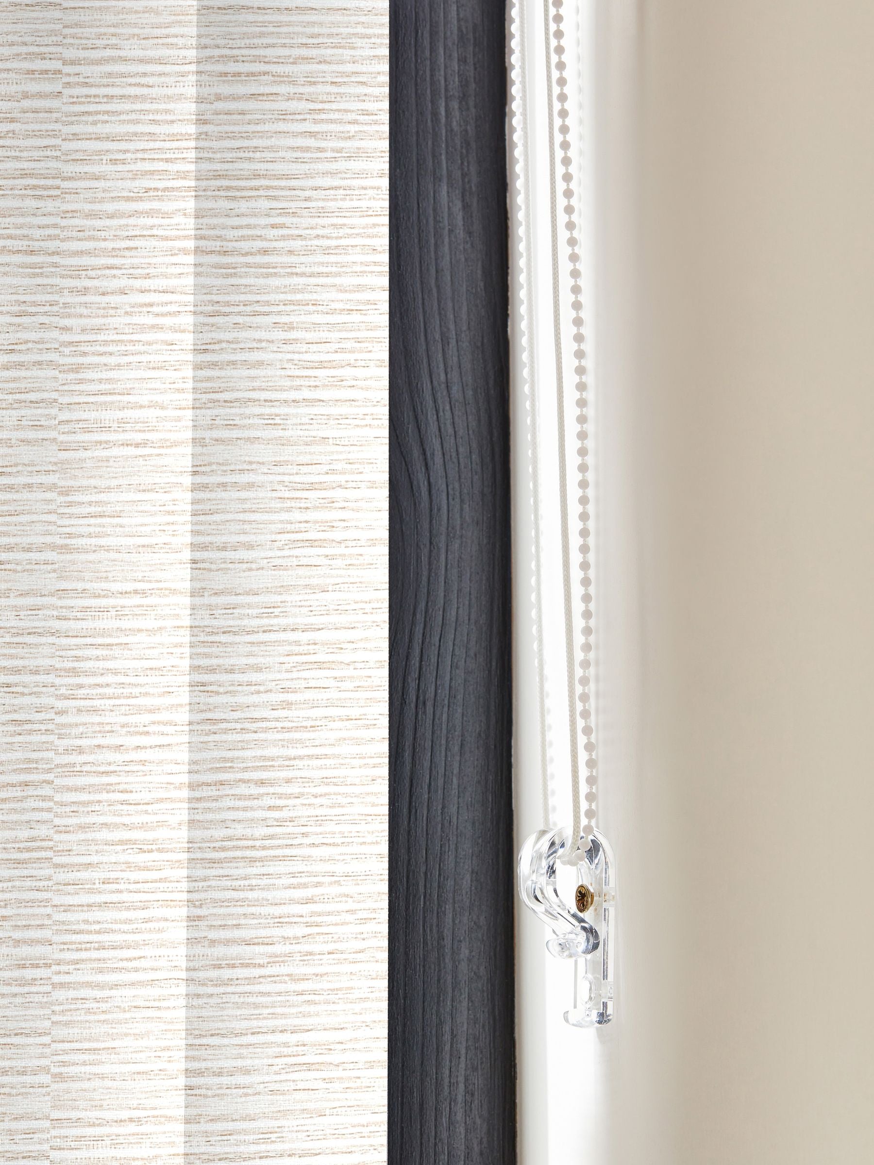 Sether cream blackout vertical blind, made to measure, imported from the UK