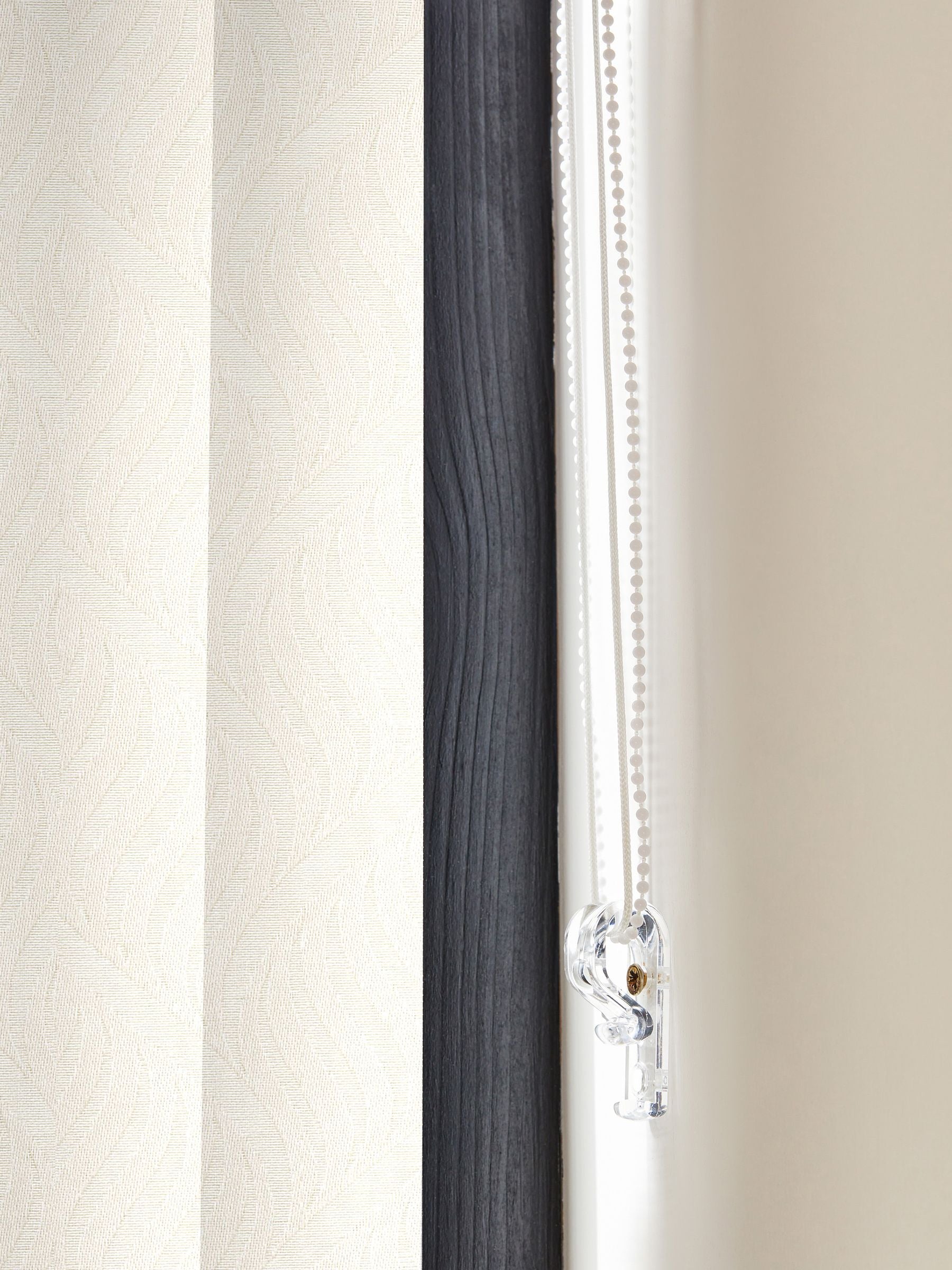 Krug cream made to measure vertical blinds, imported from the UK