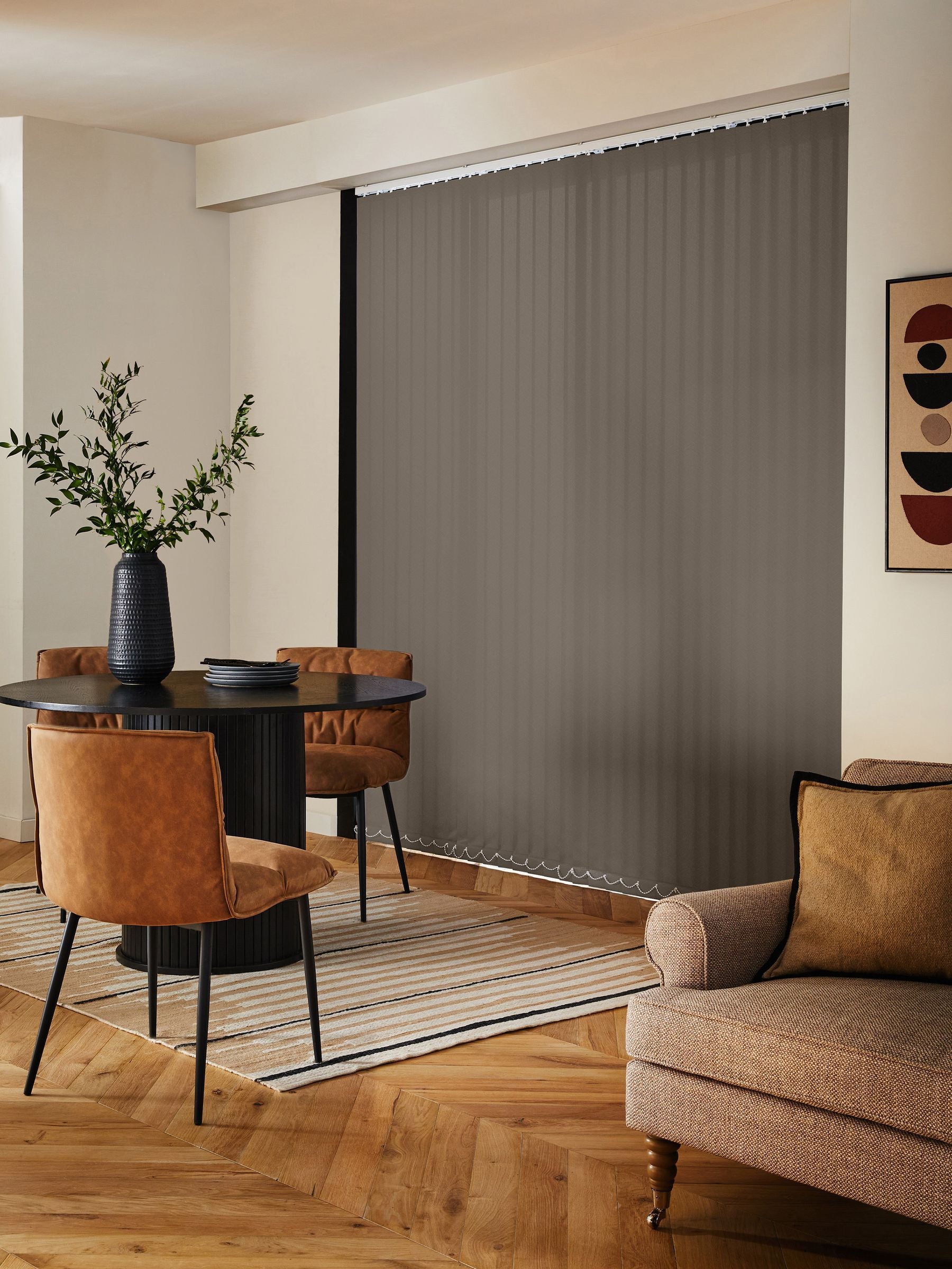 Natural Krug made to measure vertical blind (British brand)