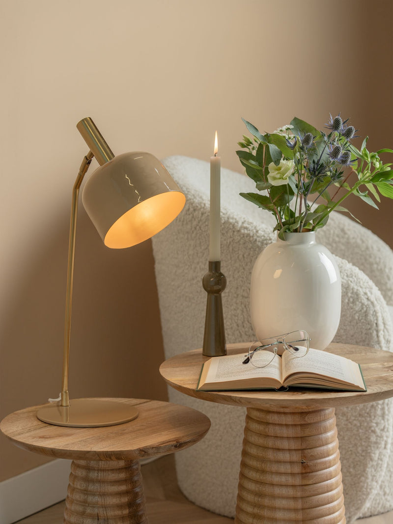 Leitmotiv enamel table lamp soft brown small size, imported from the UK