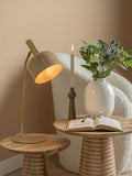 Leitmotiv enamel table lamp soft brown small size, imported from the UK
