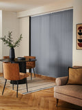 Grey Leo made to measure vertical blinds in grey polyester (British brand)