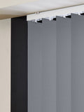 Grey Leo made to measure vertical blinds in grey polyester (British brand)