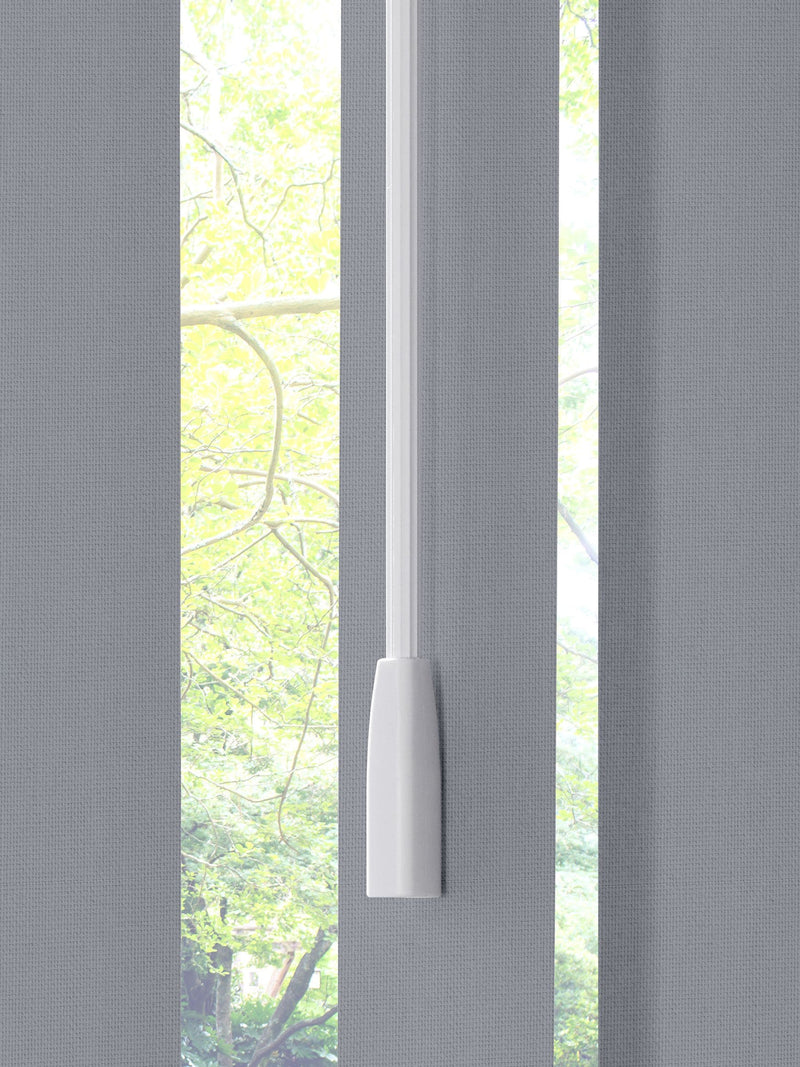 Grey Leo made to measure vertical blinds in grey polyester (British brand)