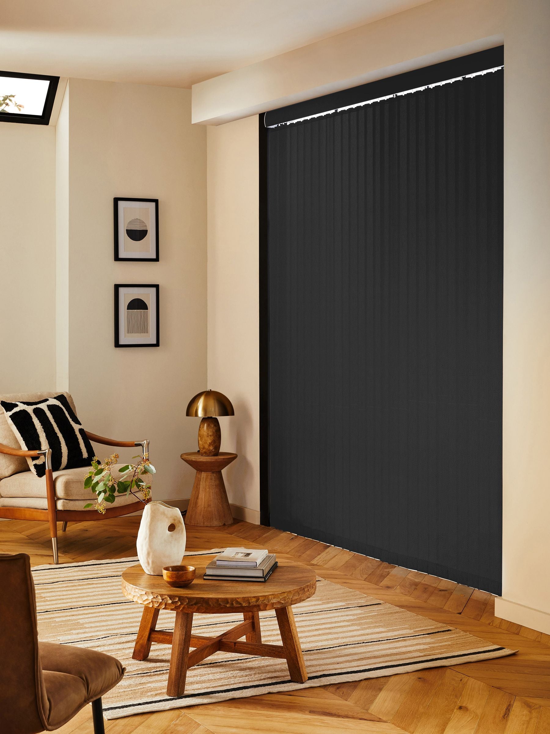 Leo black vertical blinds made to measure, UK version