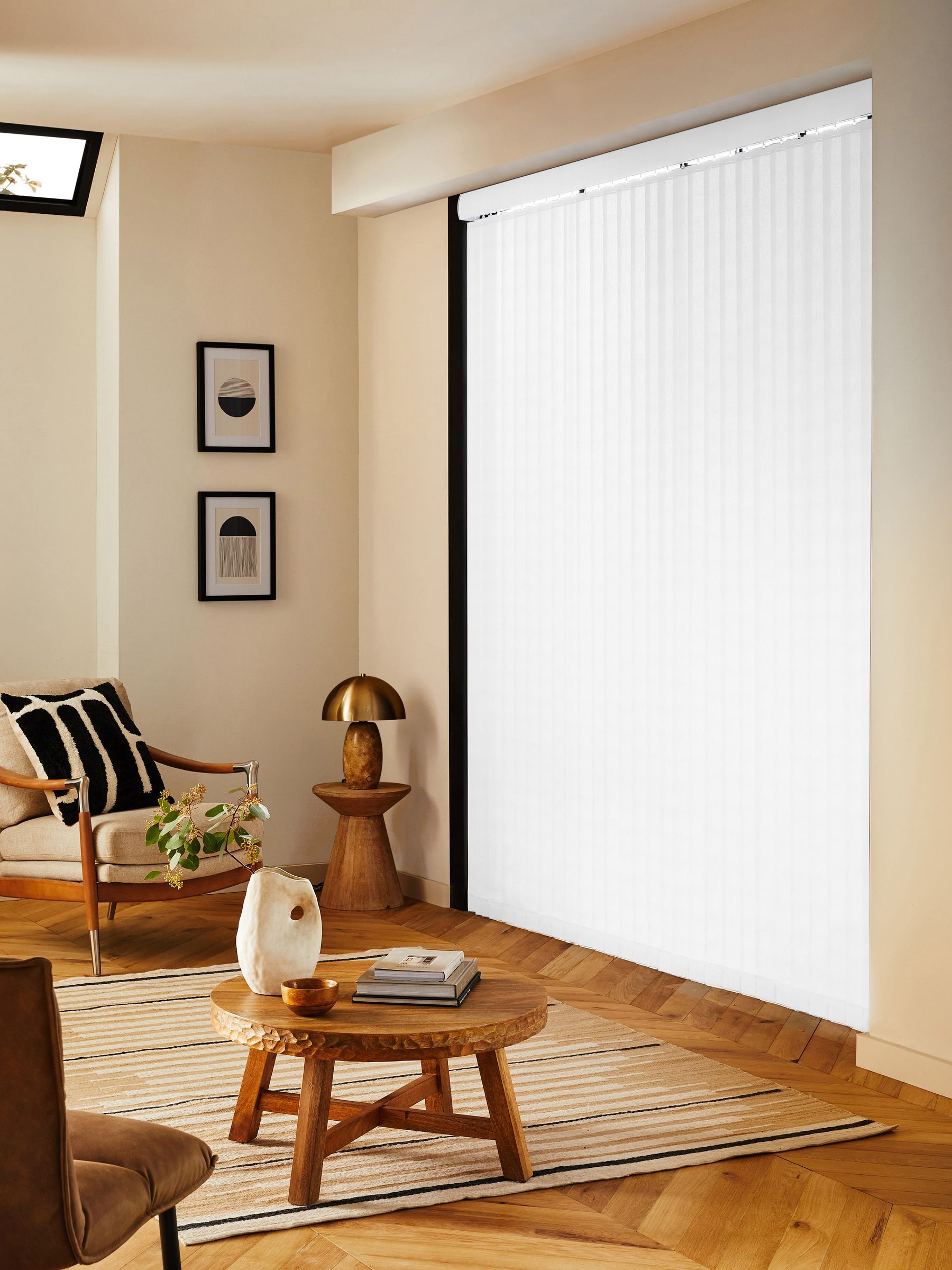 White Picce blackout vertical blinds made to measure - British product