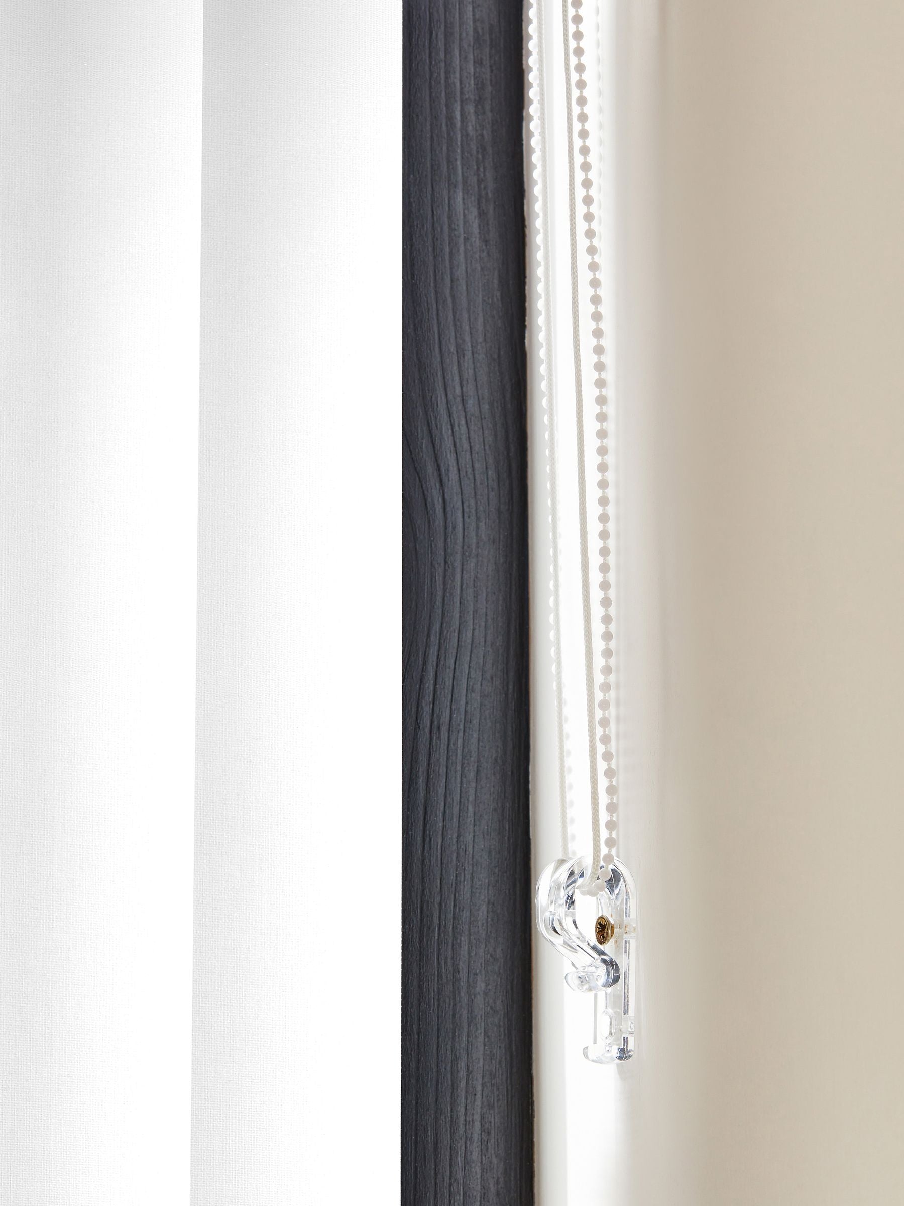 White Picce blackout vertical blinds made to measure - British product