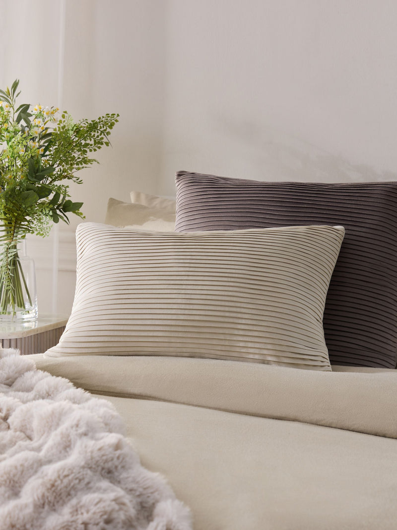 Sage Green Velvet Pleat Cushion - 59 x 59cm