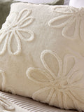 Cream faux fur daisy cushion 50x50cm, imported from the UK