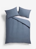Blue Mid Cotton Rich Plain Duvet Cover and Pillowcase Set - British product