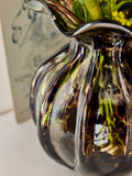 Nina Campbell Chocolate Brown Confetti Glass Vase, imported from the UK
