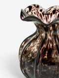 Nina Campbell Chocolate Brown Confetti Glass Vase, imported from the UK