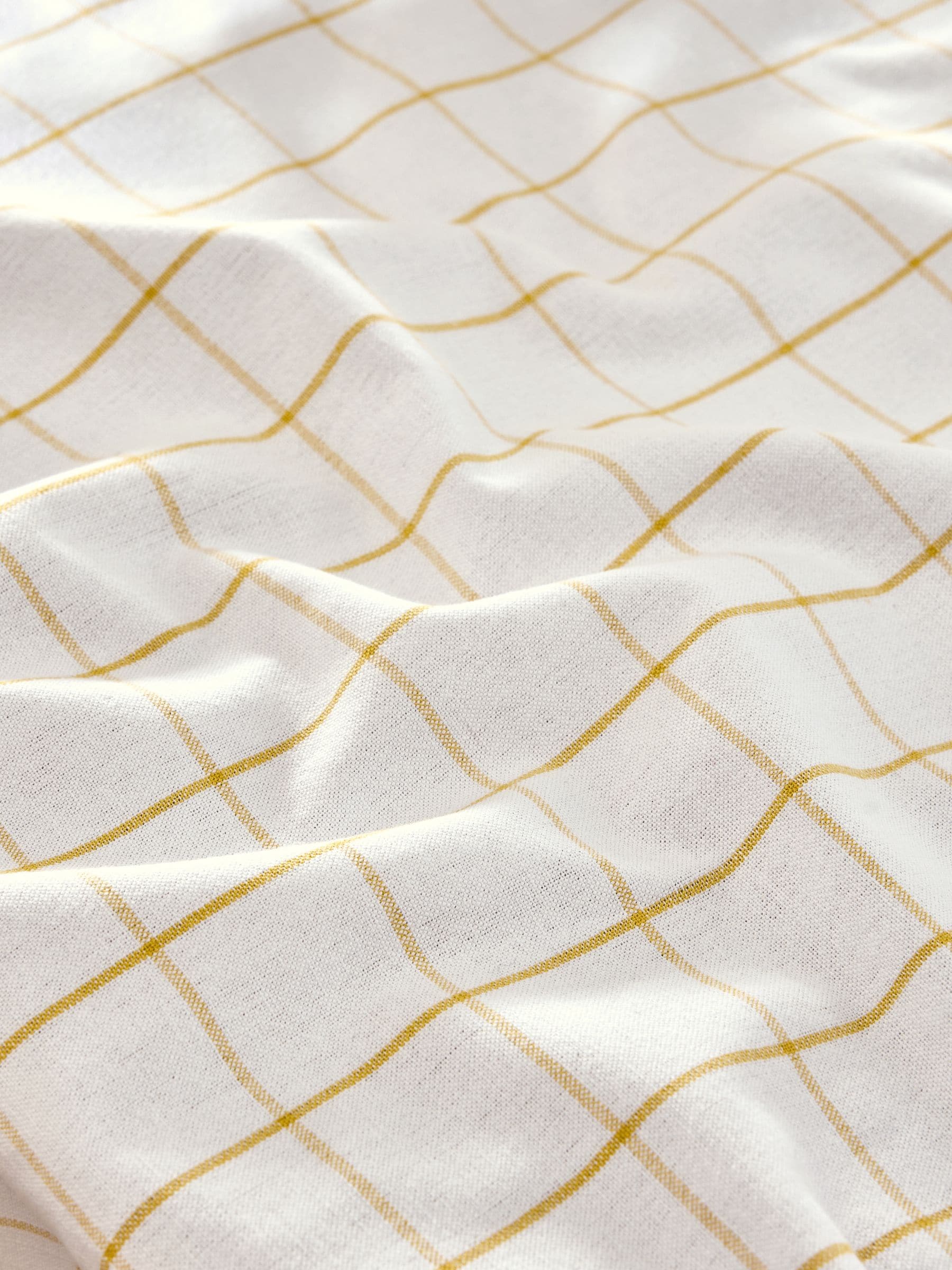 Nina Campbell Ochre Yellow Woven Check Table Cloth